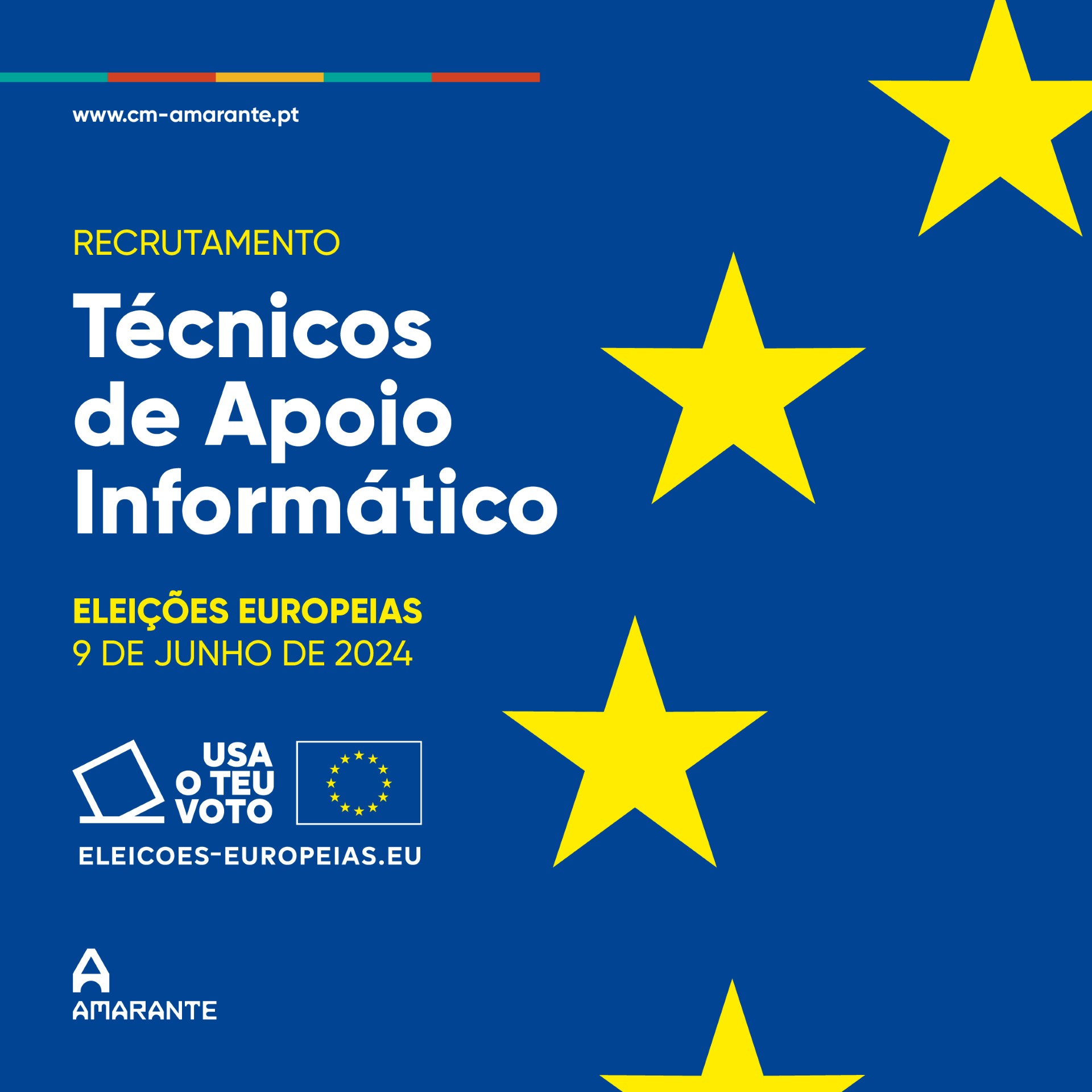 Eleições Europeias 2024: precisam-se de 69 técnicos de informática